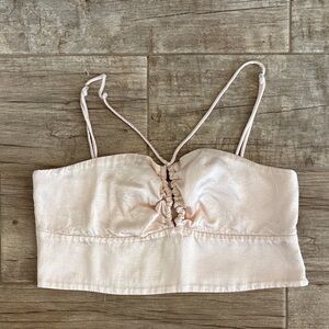 Zara Champagne Pink Satin Crop Top